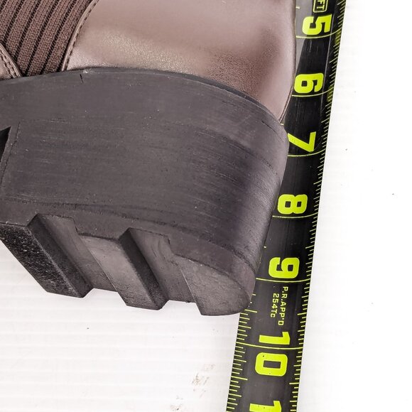 Calvin Klein Women Carabel Brown Vegan Leather Platform Combat Boots size 9 - Picture 6 of 8